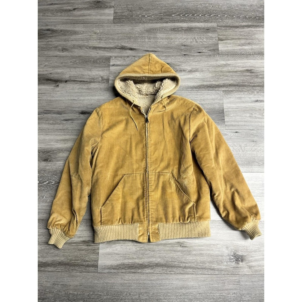 Vintage 1980s Trumpeter Corduroy Full Zip Sherpa Lined Jacket Size 42
